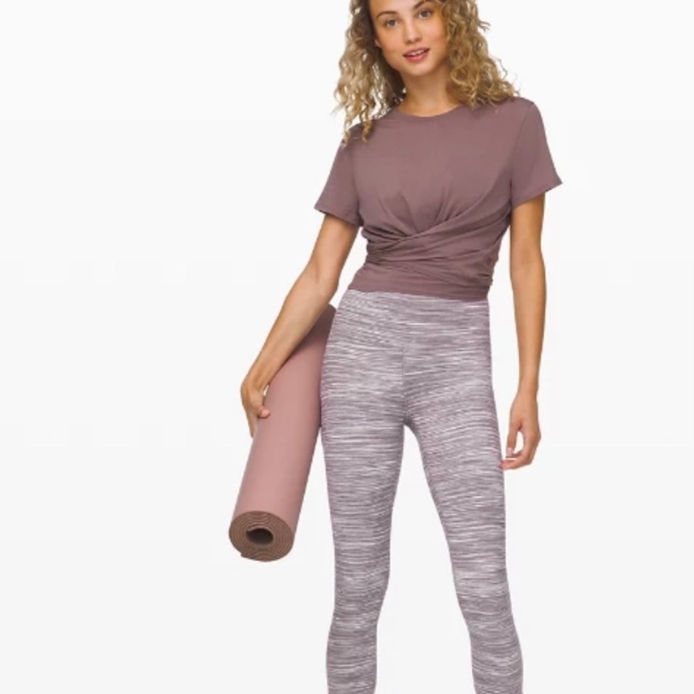 LULULEMON ALIGN CROP 21” MINI SPACE DYE HERRINGBONE SIZE 4